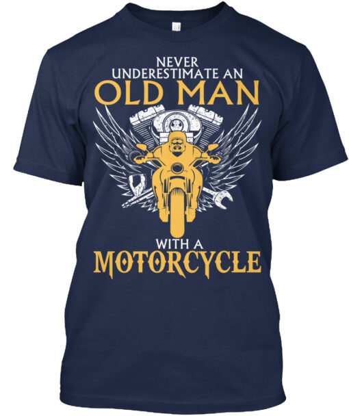 Old Man With A Motorcycle Shirt