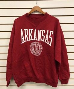 Arkansas Razorbacks Hoodie Sweatshirt Shirt Full Size for NCAA Fans, Vintage 1990s Arkansas Sweatshirt
